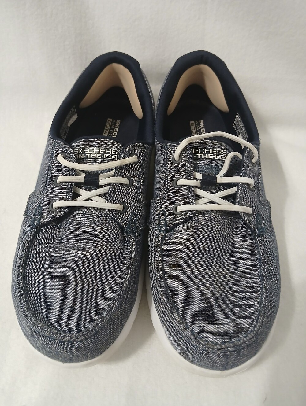 Skechers‎ Blue Slip-On Casual Loafers with White Laces